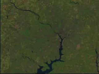 Urban growth of Washington DC and surrounding suburbs from 1973 to 1996