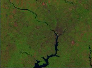 An animation of the changes in urban growth in the Washington DC metropolitan area from 1985 to 1996, using Landsat data