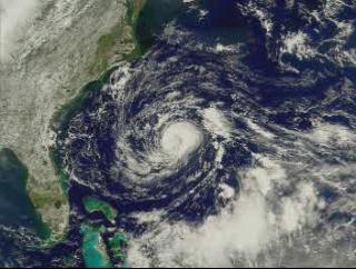 SeaWiFS captured this wonderful image of hurricane
Florence, not only does it show its beauty, it also reveals its power and
size.