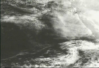 Clouds over the Pacific Ocean and Latin America on August 2, 2000, as measured by GOES-11