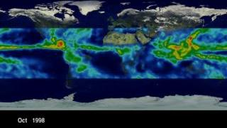 Global monthly average rainfall during October 1998 as measured by TRMM