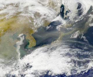 Dust storms in Asia, catches a ride with the
gulf stream and heads towards the United States.