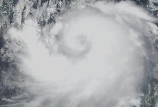 A close up of Typhoon Yutu