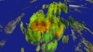 Viewing the precipitation data along the TRMM swath.