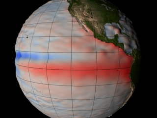 TOPEX sea level in Eastern Equatorial Pacific from 04 December 1997 (El Niño)