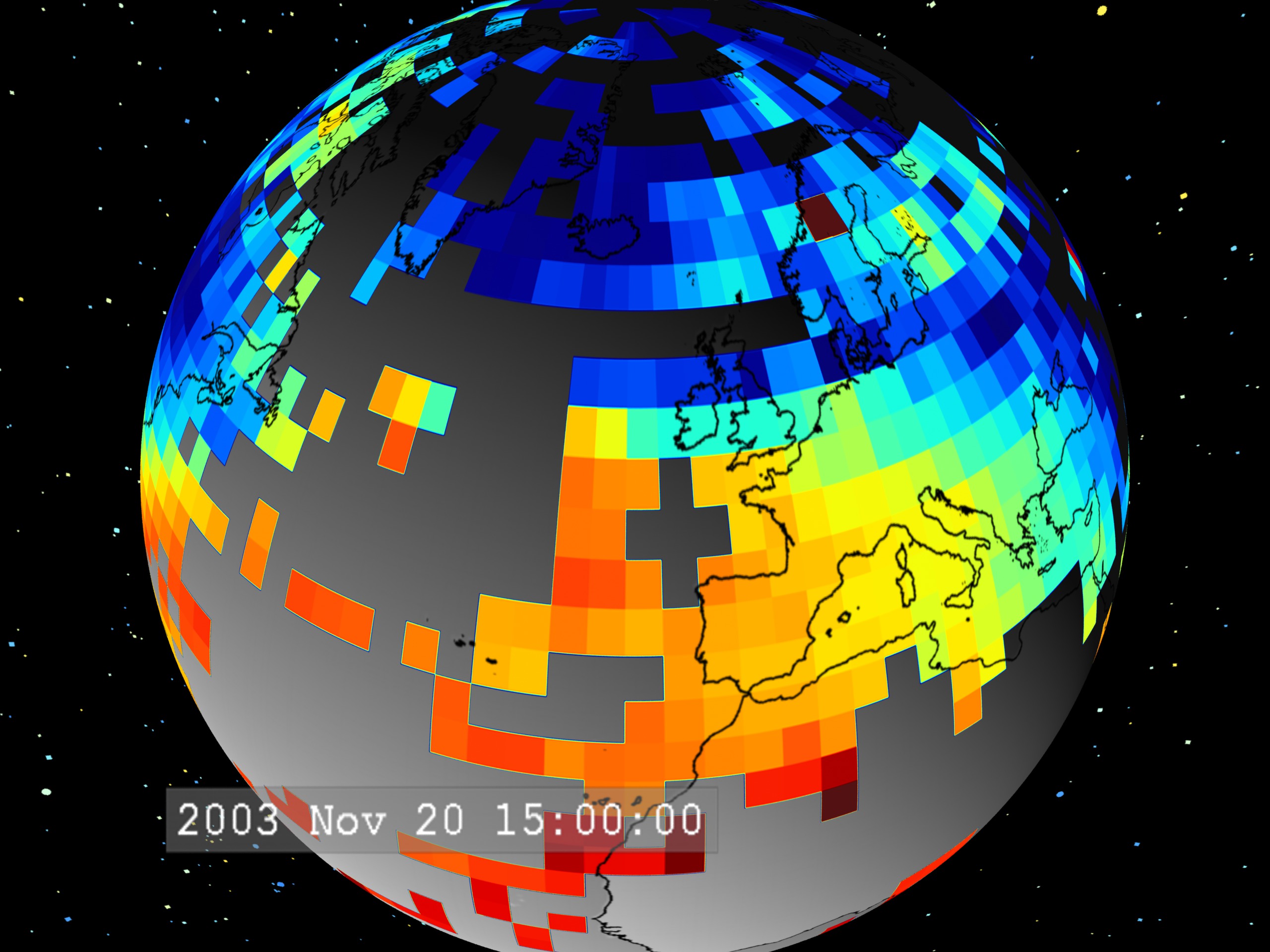 View of the electron enhancement before the storm.