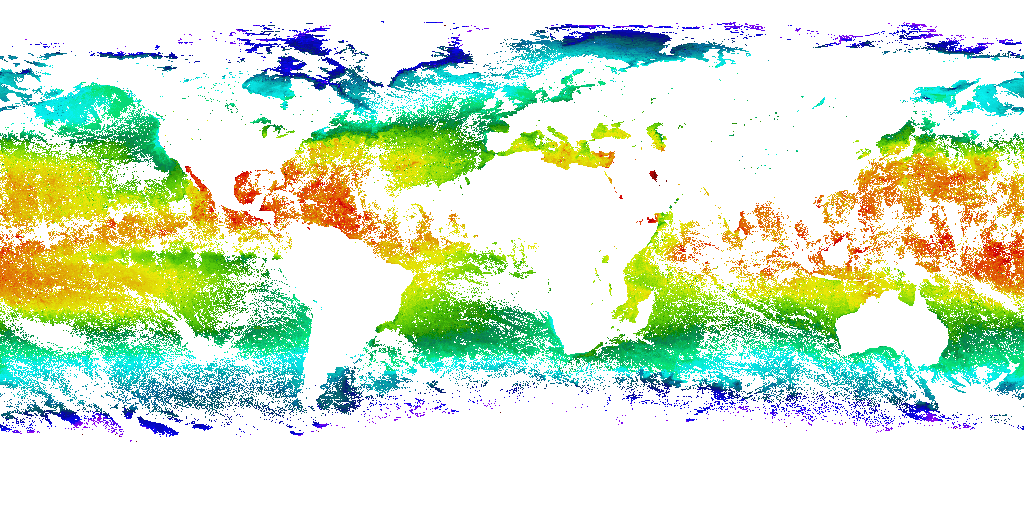 Four days of accumulating Aqua MODIS sea surface temperature swaths during the period of Hurricane Katrina, from August 27, 2005 through August 30, 2005.This product is available through our Web Map Service.