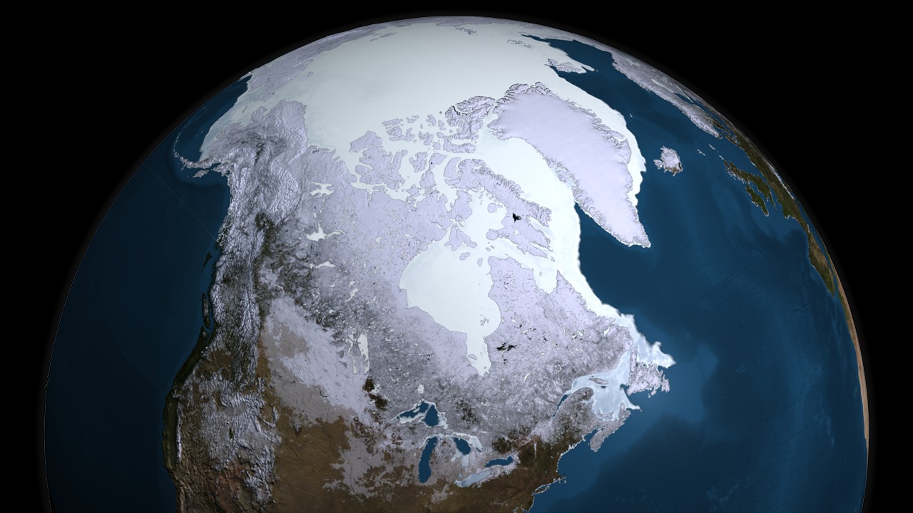 The 2009 maximum sea ice extent that occurred on February 28, 2009.