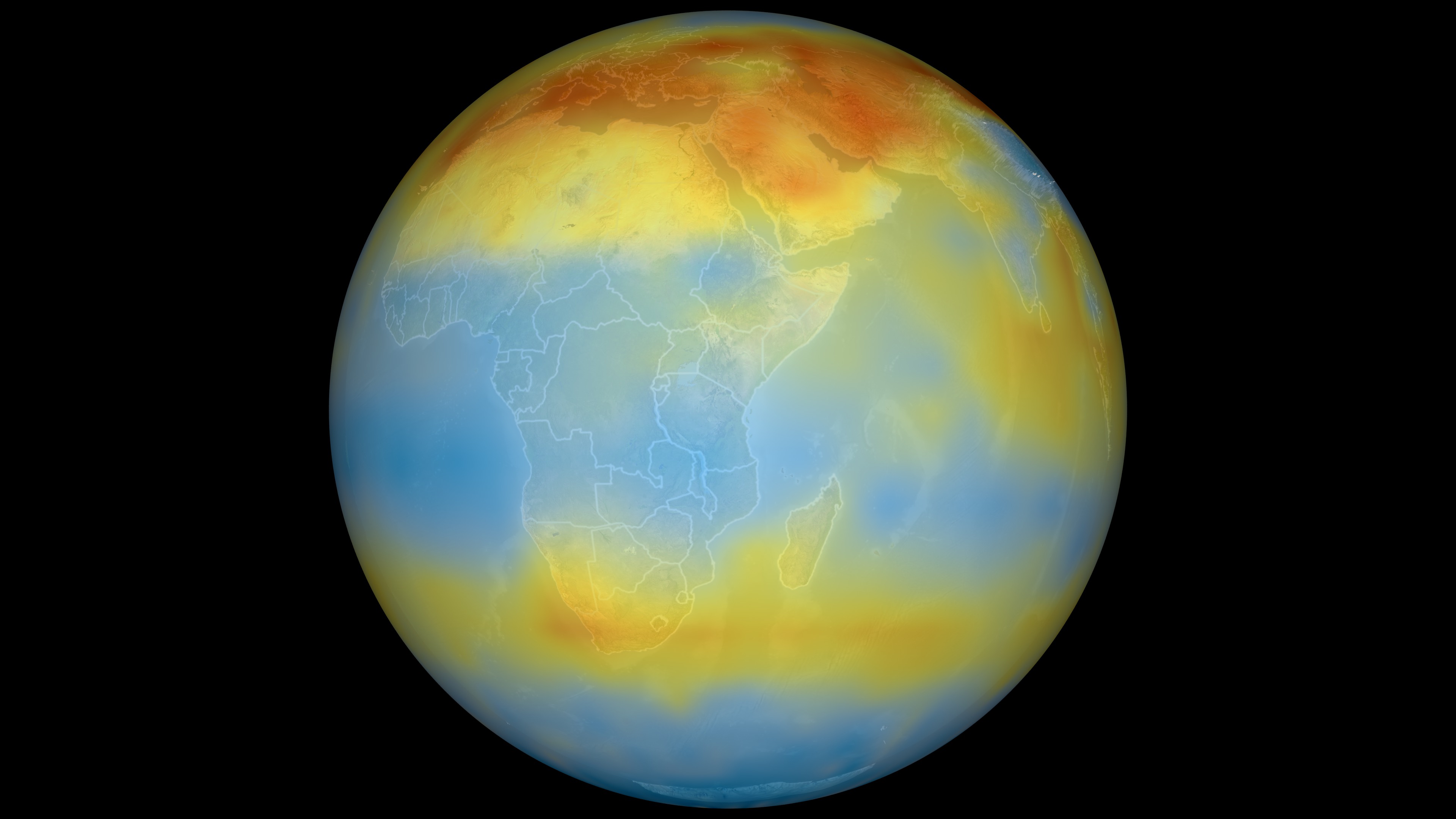 In the 1950's, the South African government decided to produce gasoline and chemicals from their plentiful natural supply of coal. The South African Coal liquidation plant also exports carbon dioxide. This image shows AIRS carbon dioxide data from July 2003.