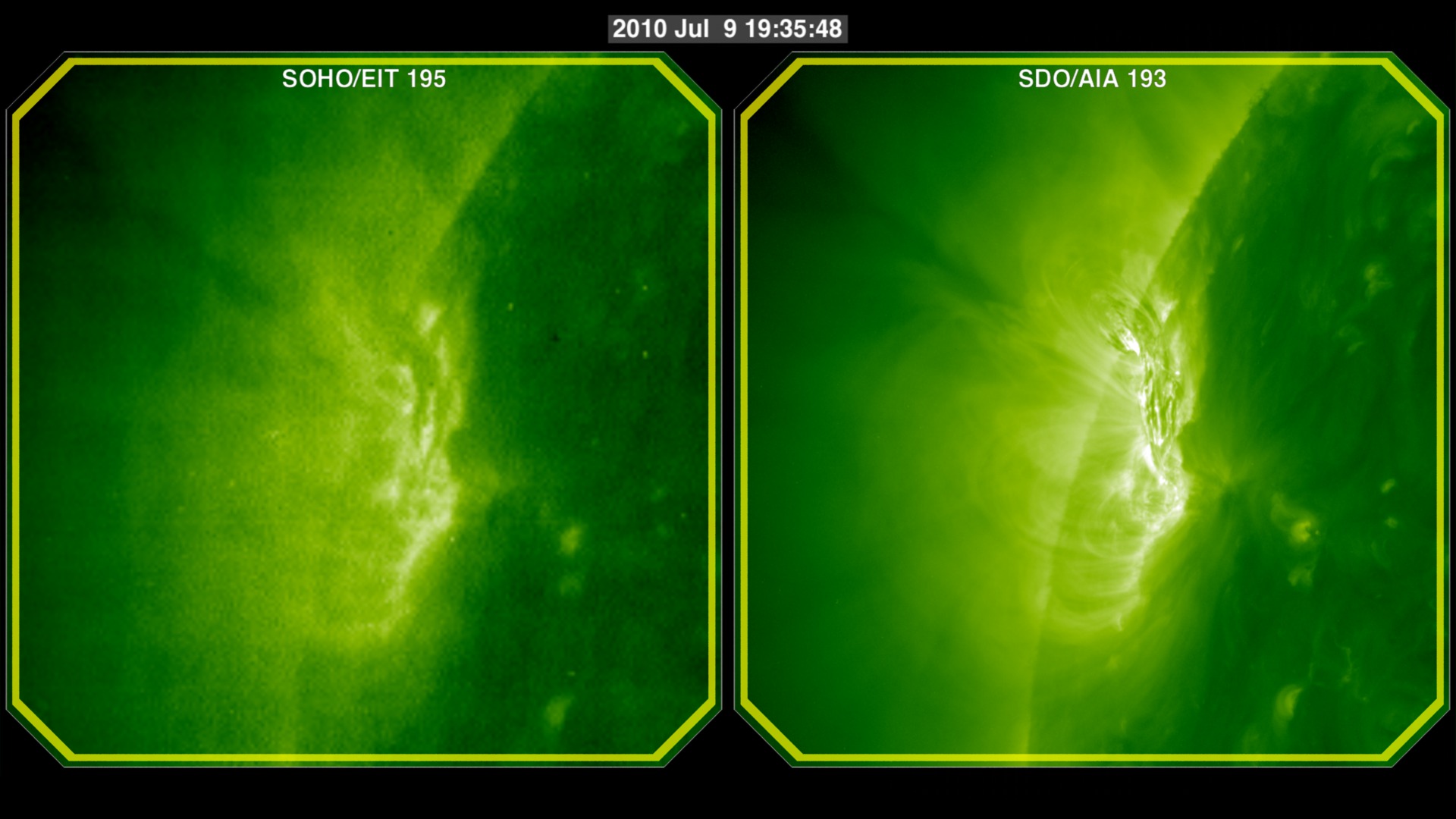 This movie zoom-in at its closest point shows SDO data at native resolution for a 1920x1080 resolution movie