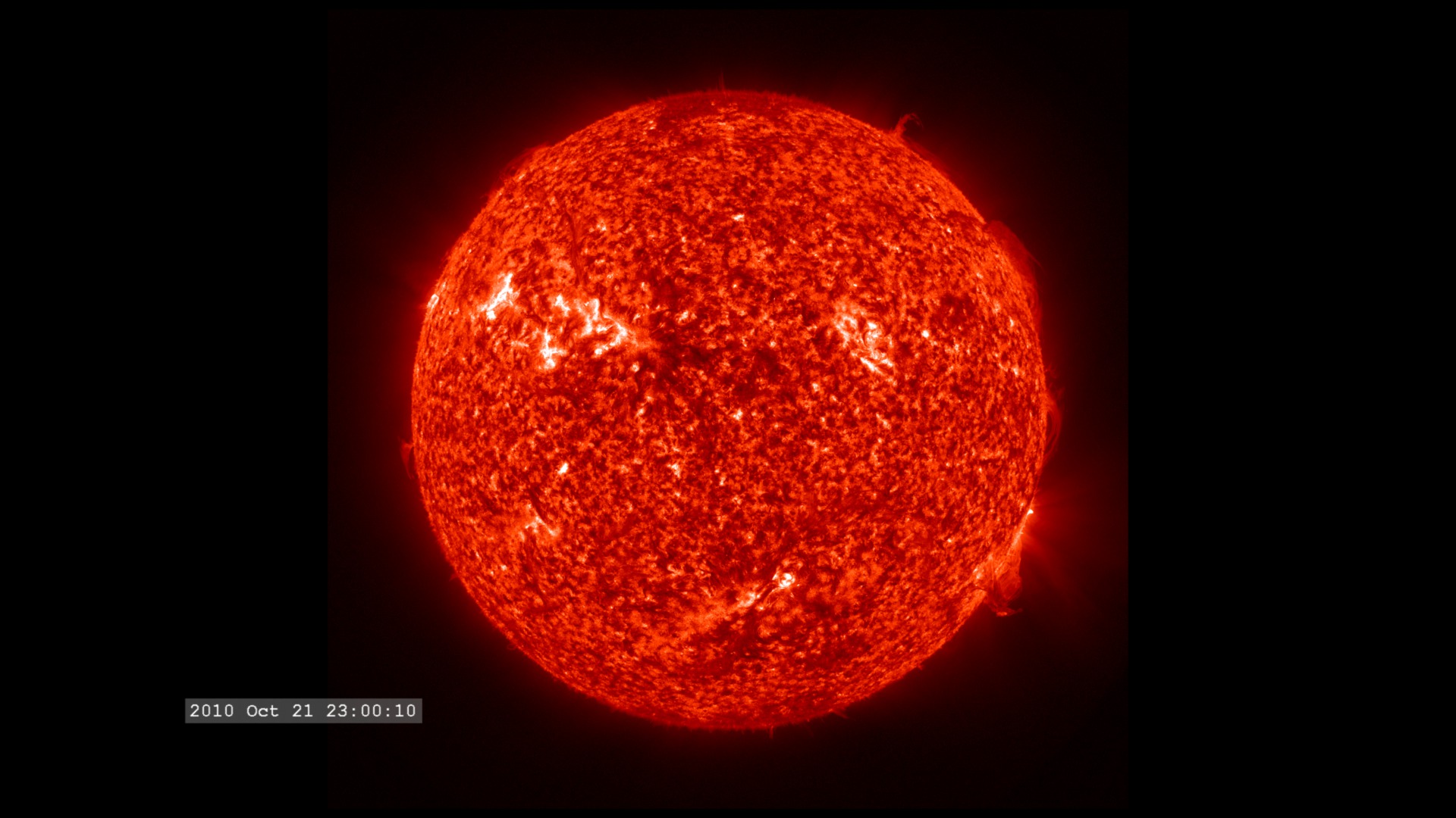 This is a movie of the active Sun as visible in the ultraviolet 30.4 nanometers wavelength.  The 4096x4096 images in the Frames area are the FULL RESOLUTION SDO images with coded colors installed.