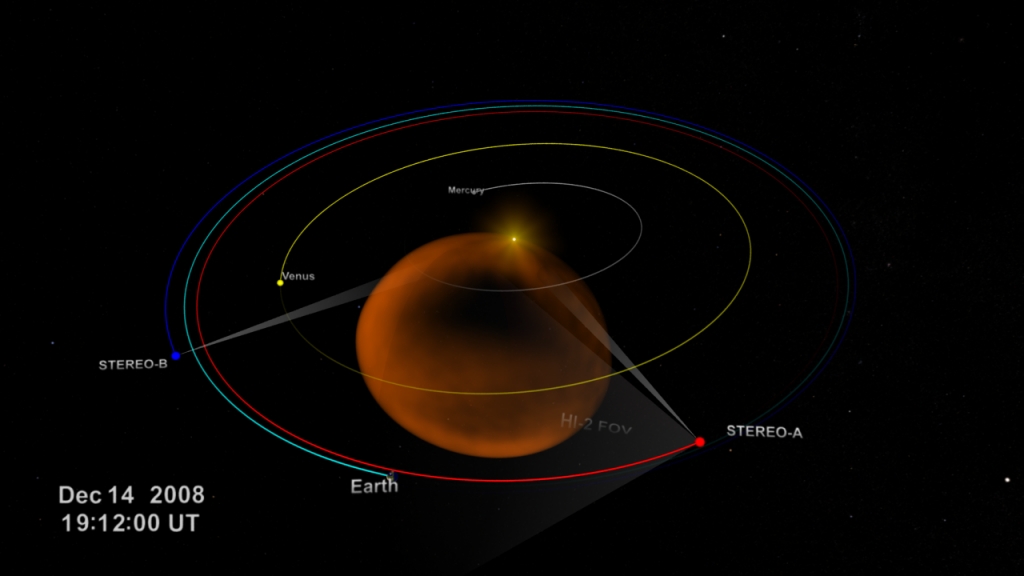 This movie conceptually illustrates the launch of the CME from the Sun and its propagation to the Earth.