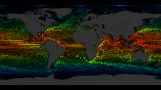 Global sea surface currents colored by temperature.  These are the assembled (contiguous) versions of the animation.  There are several resolutions to choose from, some are cropped for various purposes.  The 6840x3420 version is the complete, full resolution visualization at the appropriate 2x1 aspect ratio and has not been cropped or resized.  The time range for these visualizations is from 2007-03-25T12:00Z to 2008-03-03T12:00Z.