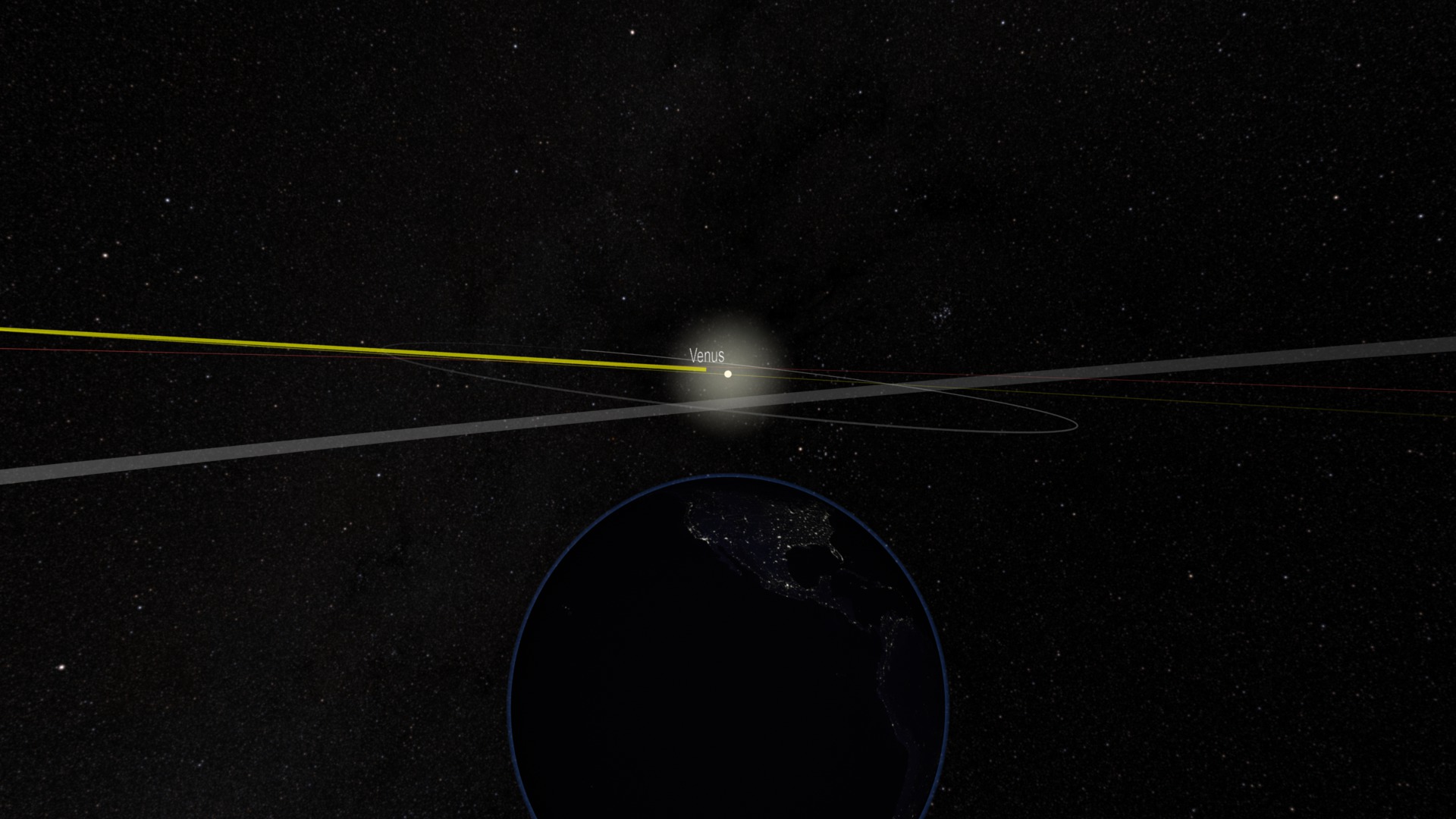 This movie illustrates how the relative motions of the Earth and Venus in their orbits will produce the transit.