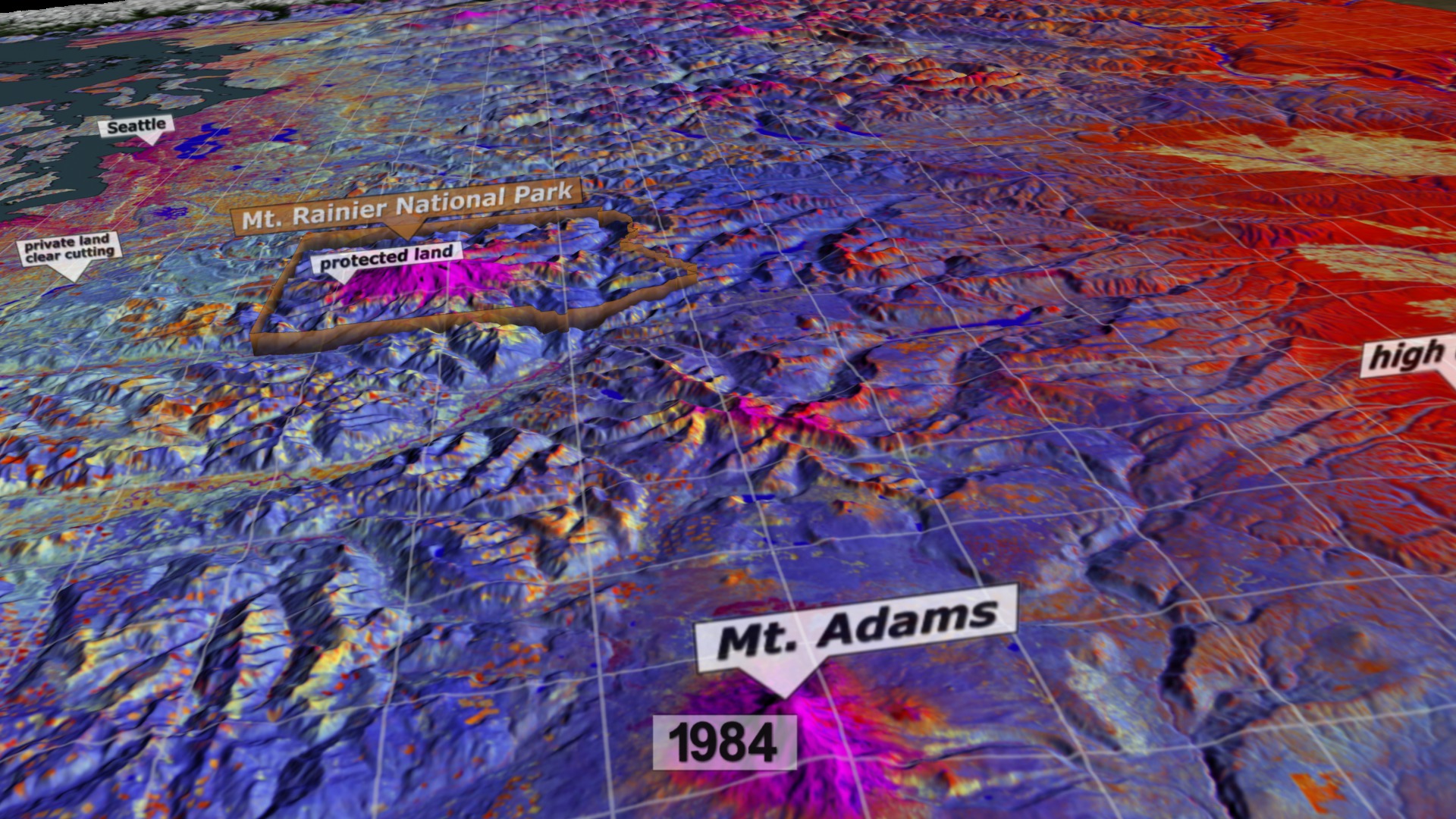 LandTrendr analysis of the Pacific Northwest. No audio and no graphs.