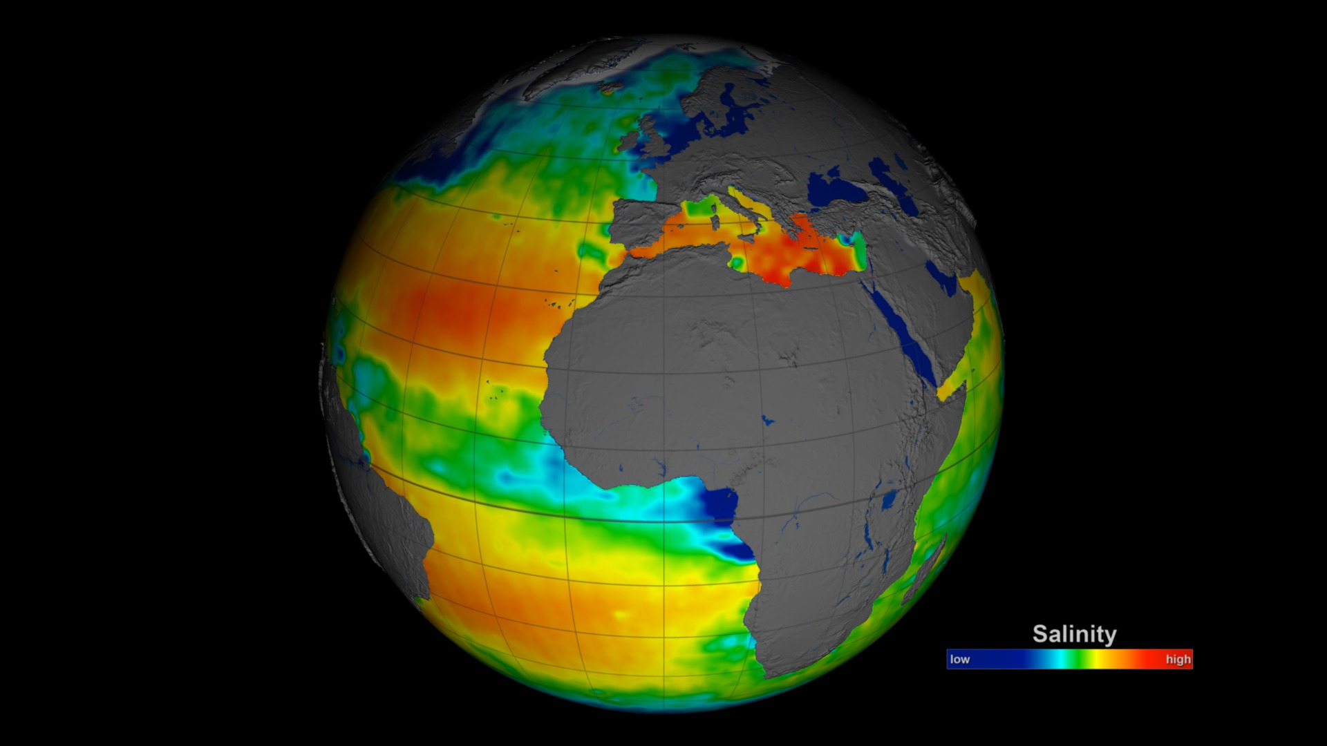 Aquarius spinning globe without dates and with public colorbar.