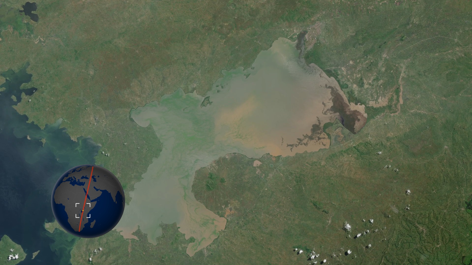 Example animation compositing the Landsat swath traverse with window tracker. The window tracker highlights where we are on the swath.