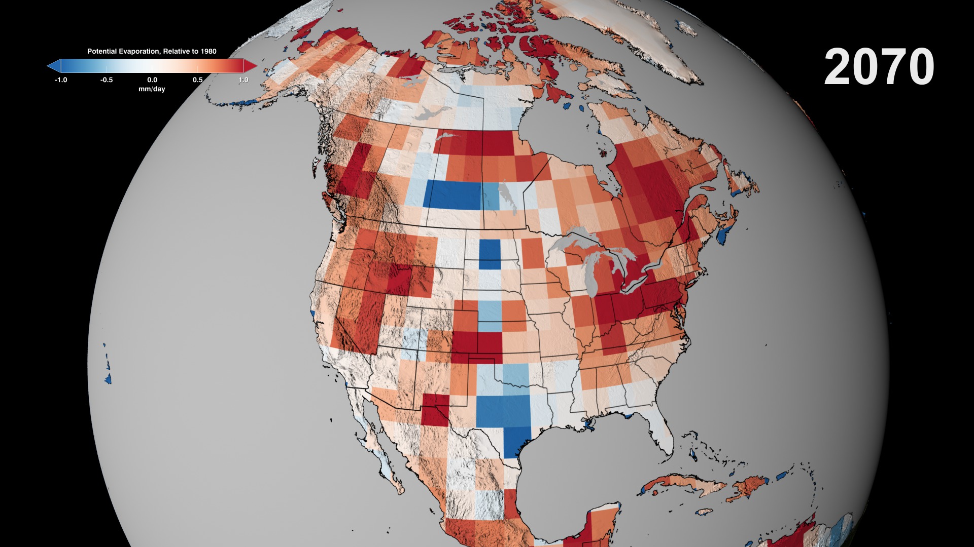 Potential Evaporation with Respect to 1980