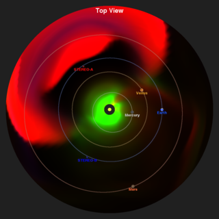 Enlil model run of the July 23, 2012 CME and events leading up to it.  This movie provides a better view of the inner solar system for the CME event.  The density color table has been altered accordingly.  This view is a 'top-down' view in the plane of Earth's orbit.