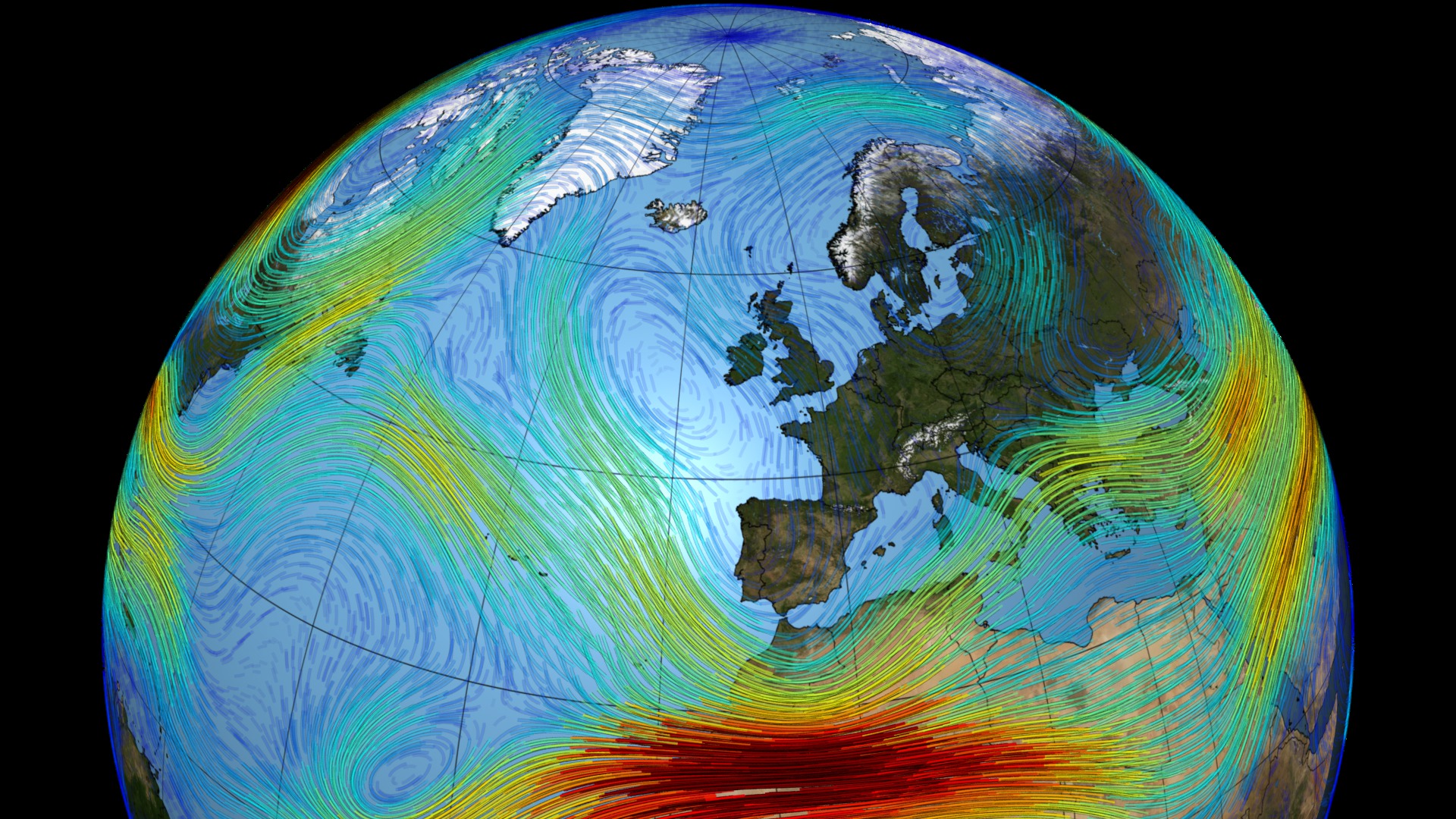 Jet stream over Europe