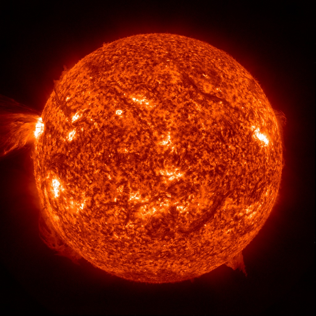 4Kx4K full resolution frames of the flare and eruption, as seen through the 304 angstrom filter.