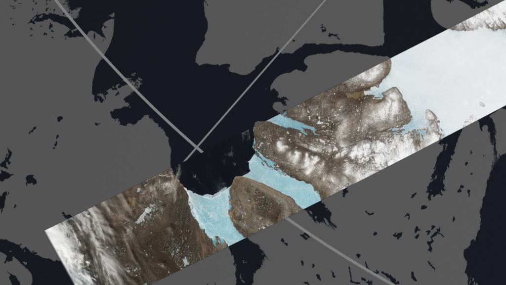 Landsat 8 observed this arctic swath of data on June 21, 2014. This section captures Victoria Island, the boundary between the Nunavut and the Northwest Territories of Canada, and the Amundsen Gulf.   The Prince Albert Sound and the Dolphin and Union Strait are still ice covered.