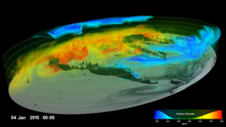 Carbon Dioxide from the GEOS-5 modelThis video is also available on our YouTube channel.