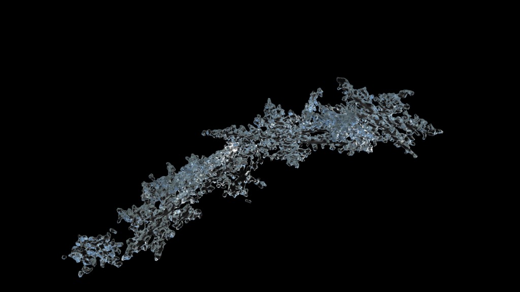 Simulation of a melting snowflakes tumbling.