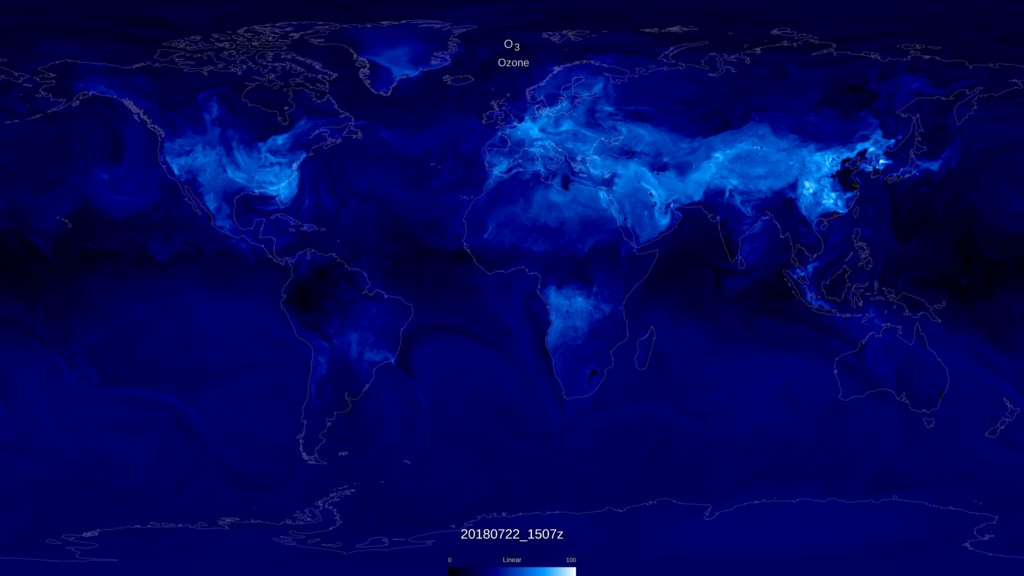 Global surface ozone from a GEOS model run