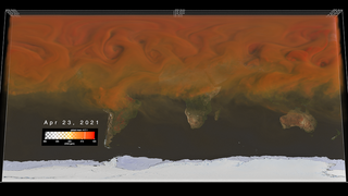 Data visualization featuring volumetric carbon dioxide on a global scale for the period June 1, 2020 - July 31, 2021.Coming soon to our YouTube channel.