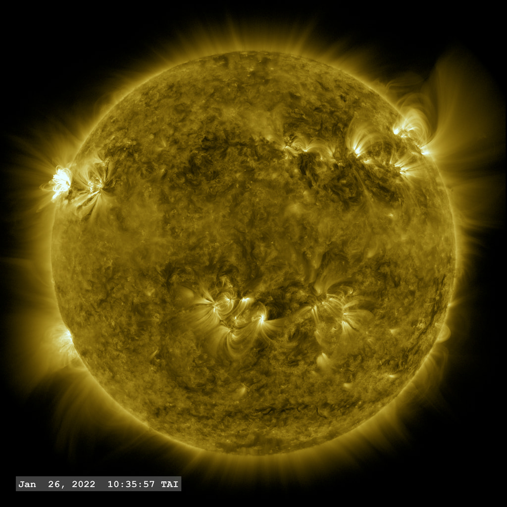 The slow build-up of a solar active region, as seen in AIA 171 Angstrom filter. Correction is applied for the instrument Point-Spread Function (PSF).