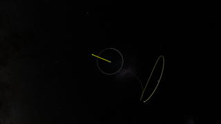 This visualization begins with a top-down view of the Earth-Sun system, with Lagrange points L3, L4, and L5 labeled.  A magnified view of Earth appears, showing L1 and L2.  The camera pushes into Earth as the James Webb Space Telescope is launched.  The camera pulls back to a top-down view as JWST arrives at L2.  A yellow arrow points to the Sun’s position. The camera shifts to an oblique view of the orbit before transiting to a view fixed on the Sun-Earth axis, showing how L2’s position is affected by the moon’s orbit around the Earth. 