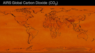 Monthly frames (720x480 resolution) of global carbon dioxide (CO₂) for the period September 2002-May 2022, showcasing data products from NASA's Aqua mission. Each frame represents a montly timestep for the period September 2002-May 2022.The CO2_frames_dates_values.csv can be used to sync frame number, date and CO₂ values.