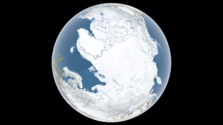 This visualization shows the daily Arctic sea ice and seasonal land cover change progressing through time, with a single frame rendered for each day (available from the drop-down of each image window), and an animation created from these frames. 

The Japan Aerospace Exploration Agency (JAXA) provides many water-related products derived from data acquired by the Advanced Microwave Scanning Radiometer 2 (AMSR2) instrument aboard the Global Change Observation Mission 1st-Water "SHIZUKU" (GCOM-W1) satellite. Two JAXA datasets are used in this animation:  the 10-km daily sea ice concentration and the 10 km daily 89 GHz Brightness Temperature.

In this visualization sea ice changes from day to day, with the amount of ice shown being determined by the AMSR2 sea ice concentration data. A running 3-day minimum is used, with a minimum threshhold concentration of 15%. The blueish white color of the sea ice is derived from a 3-day running minimum of the AMSR2 89 GHz brightness temperature. Over the terrain, monthly data from the seasonal Blue Marble Next Generation fades slowly from month to month.

The numerical portion of the frame filename begins with the four-digit year, followed by the three-digit day of the year for that frame.