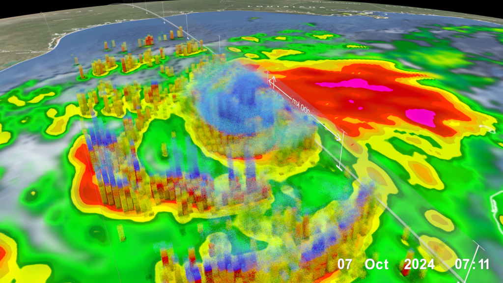 Hurricane Milton in the Gulf of Mexico on October 7, 2024 at 7:11Z.