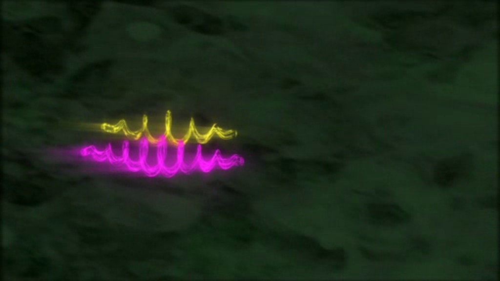 Animation showing how the photons may have acted if the structure of space-time was foamy.  However, Fermi data has shown that that effect does not exist.