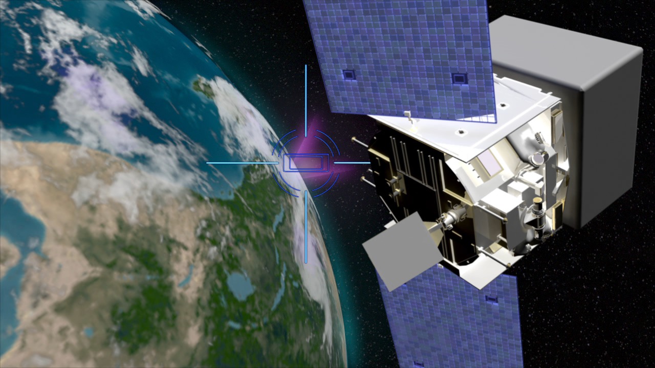 Animation of Fermi's position relative to the Earth when it spotted the TGF in Africa.