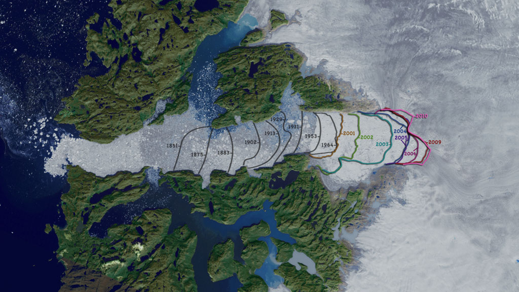 Draining as much as 10 percent of Greenland's land ice, this speedy glacier has scientists' attention.