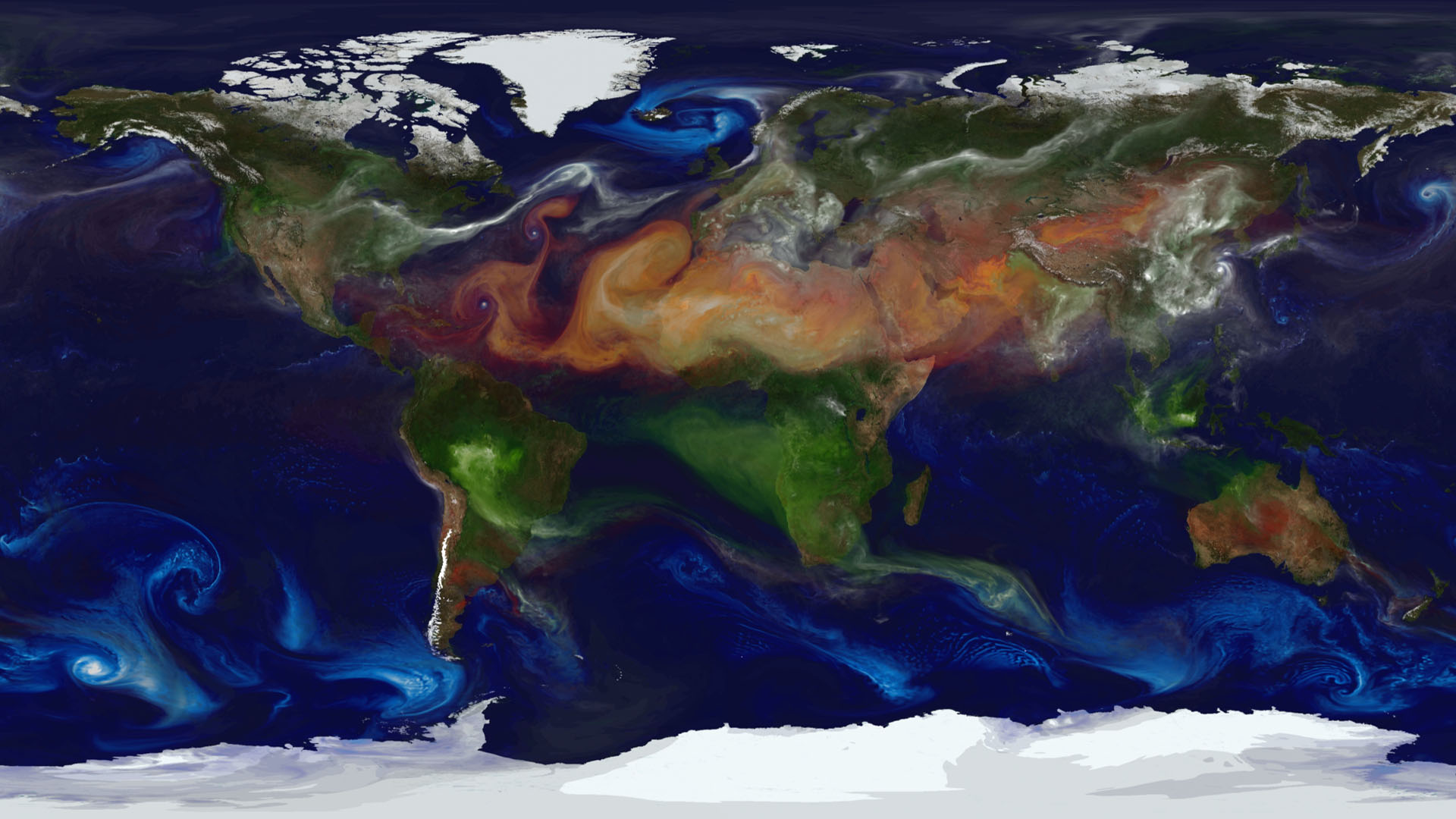 NASA models and supercomputing have created a colorful new view of aerosol movement.
