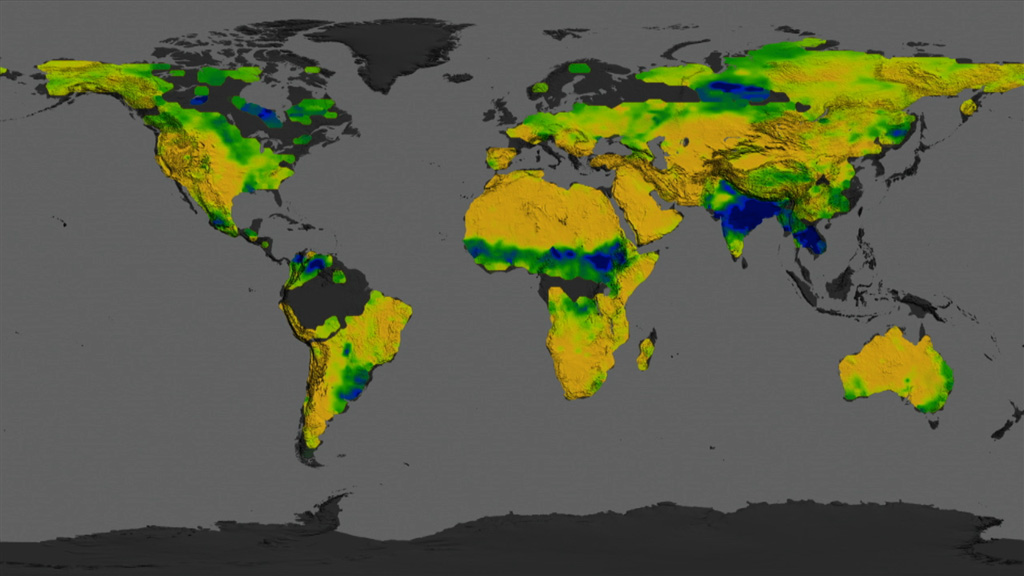 NASA monitors the wetness of Earth’s continents.