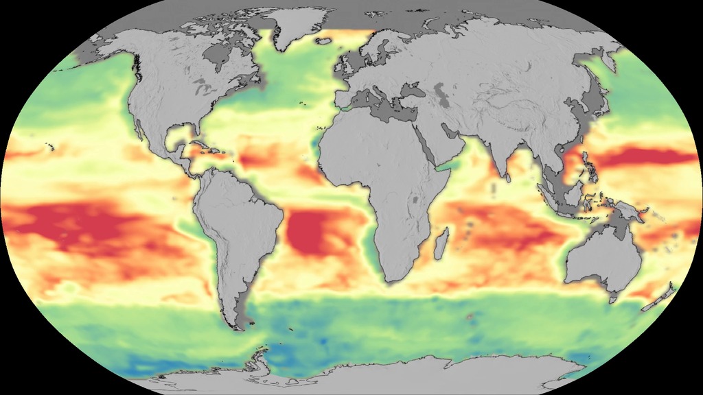 Data visualization showing changes in global diatom populations from 1998-2012.