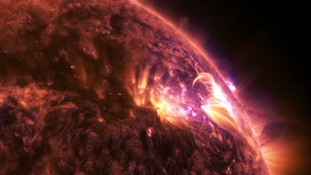 A NASA spacecraft captures stunning views of a solar flare.