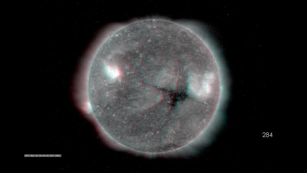 Longer video with four different wavelengths captured by STEREO from March 17, 2007 to April 11, 2007Music: "Soothing" and “Serendipity" from ErstwhileAll tracks written and produced by Lars Leonhardwww.lars-leonhard.deWatch this video on the NASA Goddard YouTube channel.Complete transcript available.