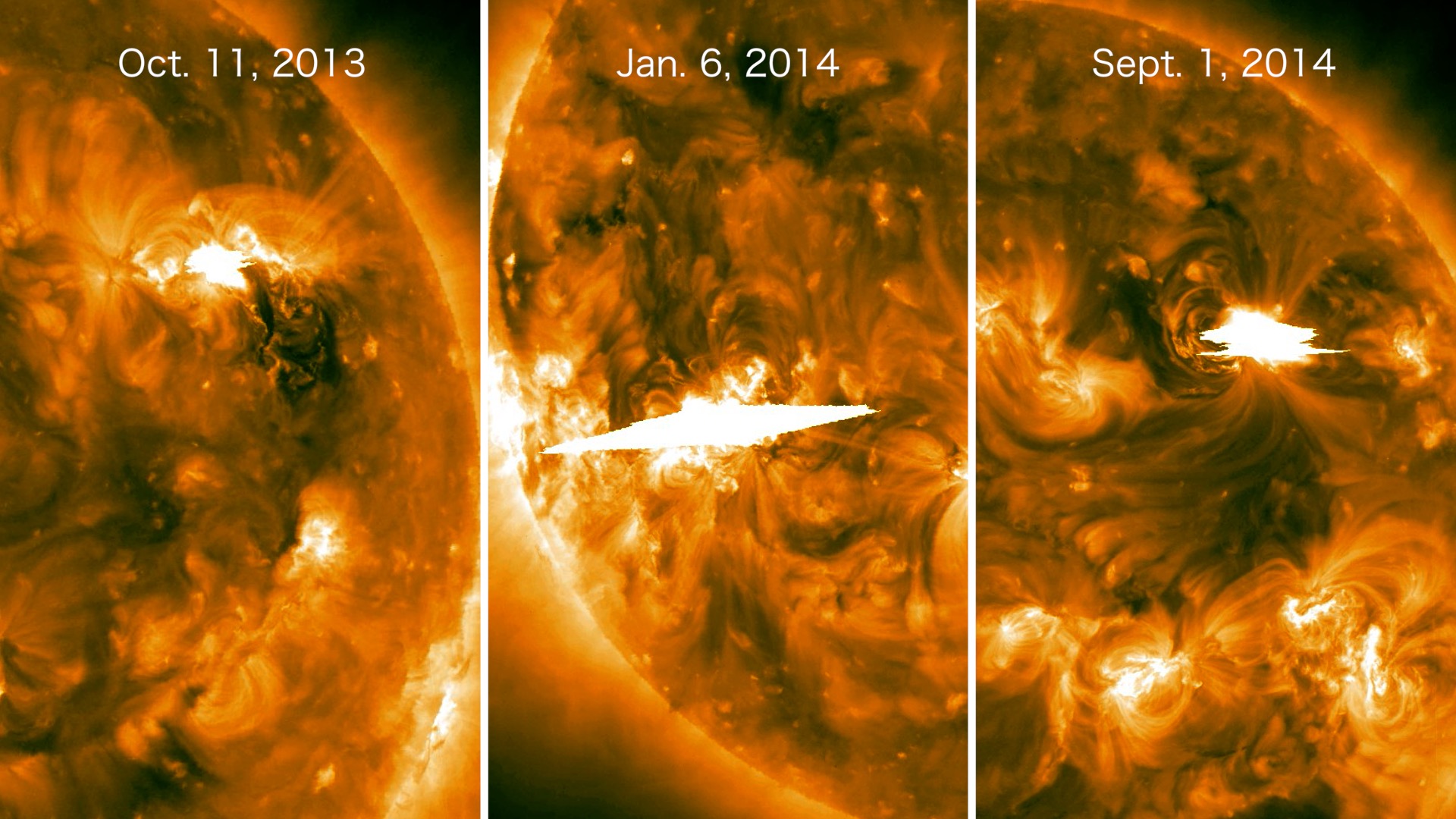 An international science team says NASA's Fermi Gamma-ray Space Telescope has observed high-energy light from solar eruptions located on the far side of the sun, which should block direct light from these events. This apparent paradox is providing solar scientists with a unique tool for exploring how charged particles are accelerated to nearly the speed of light and move across the sun during solar flares. 

Fermi has seen gamma rays from the Earth-facing side of the sun, but the emission is produced by streams of particles blasted out of solar flares on the far side These particles must travel some 300,000 miles within about five minutes of the eruption to produce this light. 

Fermi has doubled the number of these rare events, called behind-the-limb flares, since it began scanning the sky in 2008. Its Large Area Telescope (LAT) has captured gamma rays with energies reaching 3 billion electron volts, some 30 times greater than the most energetic light previously associated with these "hidden" flares.

Thanks to NASA's Solar Terrestrial Relations Observatory (STEREO) spacecraft, which were monitoring the solar far side when the eruptions occurred, the Fermi events mark the first time scientists have direct imaging of beyond-the-limb solar flares associated with high-energy gamma rays. 

The hidden flares occurred Oct. 11, 2013, and Jan. 6 and Sept. 1, 2014. All three events were associated with fast coronal mass ejections (CMEs), where billion-ton clouds of solar plasma were launched into space. The CME from the most recent event was moving at nearly 5 million miles an hour as it left the sun. Researchers suspect particles accelerated at the leading edge of the CMEs were responsible for the gamma-ray emission.

Large magnetic field structures can connect the acceleration site with distant part of the solar surface. Because charged particles must remain attached to magnetic field lines, the research team thinks particles accelerated at the CME traveled to the sun's visible side along magnetic field lines connecting both locations. As the particles impacted the surface, they generated gamma-ray emission through a variety of processes. One prominent mechanism is thought to be proton collisions that result in a particle called a pion, which quickly decays into gamma rays.