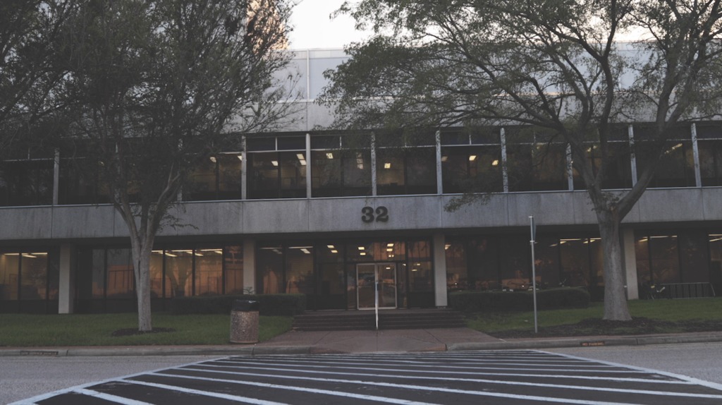 B-Roll footage of NASA's Johnson Space Center's Building 32 facility in Houston Texas.  