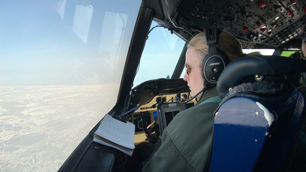 B-roll of cockpit operations of P3-Orion aircraft. Filmed during the 2018 Arctic campaign. NOTE: The audio on this clip varies widely and includes loud aircraft noise. We advise turning down/off sound when previewing this item.