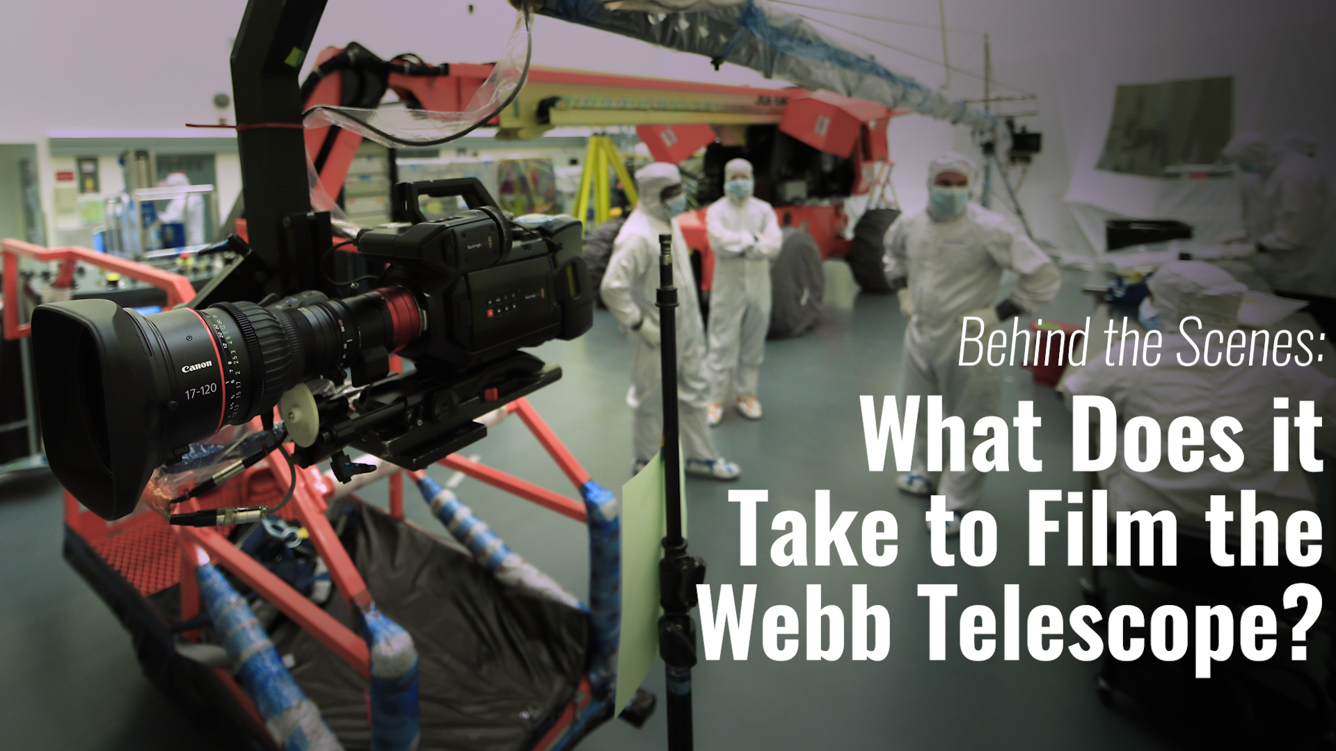 Feature of the behind the scenes preperations and production of the filming for the glamour shots of the Webb Telescope while is deployed at Northrop Grumman in Redondo Beach, CA.