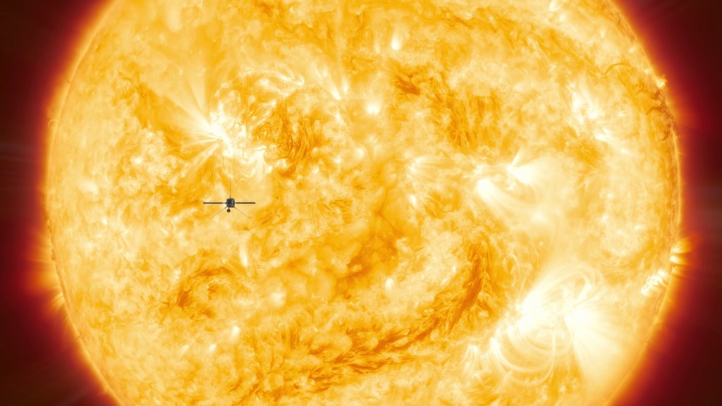 Facing the Sun Part 2- Video
During its closest approaches of the Sun, Solar Orbiter will be travelling fast enough to study how magnetically active regions evolve for up to four weeks at a time. Credit: ESA/ATG medialab
