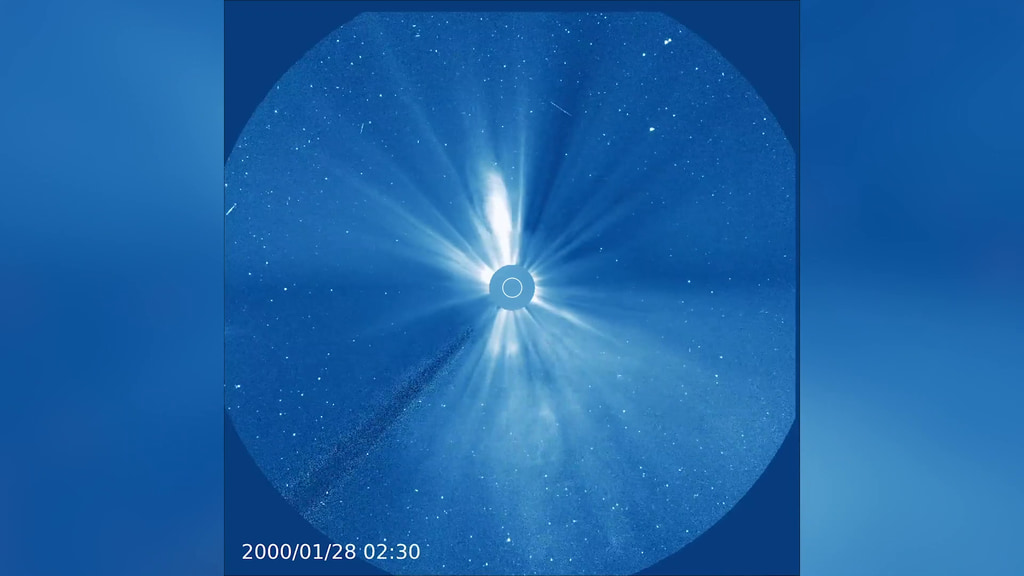 Decades of Sun from ESA & NASA’s SOHO This view of the Sun  has been processed by scientists at the Naval Research Lab in Washington, D.C., which manages SOHO's LASCO instrument, to merge views from two of LASCO’s coronagraphs: C2, which images closer to the Sun’s surface but has a smaller field of view, and C3, which has a wider field of view. Throughout the video, the Sun releases bursts of material called coronal mass ejections: fast-moving clouds of solar material that can trigger space weather effects on Earth — like auroras, communications problems, and even power outages — and for spacecraft in their path. These storms are more frequent near solar maximum, the period approximately every 11 years when the Sun’s activity is at a high point.  The dark area that migrates between the lower left and the upper right of the image is caused by the coronagraph’s occulter arm, which holds the disk to block out the Sun’s face. It appears to change positions periodically as the spacecraft rolls to keep its high-gain antenna, used to transmit data, pointed towards Earth. The occasional blank squares are caused by corrupted data. The bright, horizontally elongated objects that pass through the field of view are planets, which can be so bright that they saturate pixels along the same row. The video begins in 1998 because of a change in the way data was stored after the mission’s first two years. Footage courtesy of The U.S. Naval Research LaboratoryMusic credits: Interstellar Spacecraft by J.C. Lemay, Earth's Orbit by Andreas Andreas Bolldén, Wind Farm Sunrise by J.C. Lemay, Gentle Rain by Andreas Andreas Bolldén, Icelandic Vapors by Aurelien Riviere, Lonesome Path by Sam Joseph Delves, Above The Peaks by Philippe Jakko, Tear Drop by Sam Joseph Delves, Celestial Pole by Andreas Andreas Bolldén, Positive Outcome by Manuel Bleton, Ethereal Journey by Noé Bailleux, Relaxing Setting by Eddy Pradelles, Happiness Therapy by Eddy Pradelle, Moving Forward by Eddy Pradelles, Android Dream by David Ohana, Shimmering Light by Sam Joseph Delves, Breath Of Air by Sam Joseph Delves, Fresh Breeze by Franck Fossey, Cosmic Sunrise by Sam Joseph DelvesWatch this video on the NASA Goddard YouTube channel.Complete transcript available.