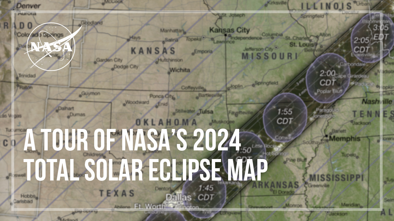 Map Credit: Michala Garrison and the Scientific Visualization Studio (SVS), in collaboration with the NASA Heliophysics Activation Team (NASA HEAT), part of NASA’s Science Activation portfolio; eclipse calculations by Ernie Wright, NASA Goddard Space Flight CenterMusic Credit:  “Cascades” by Air Jared [ASCAP], Sebastian Barnaby Robertson [BMI] via Universal Production Music
Watch this video on the NASA Goddard YouTube channel.